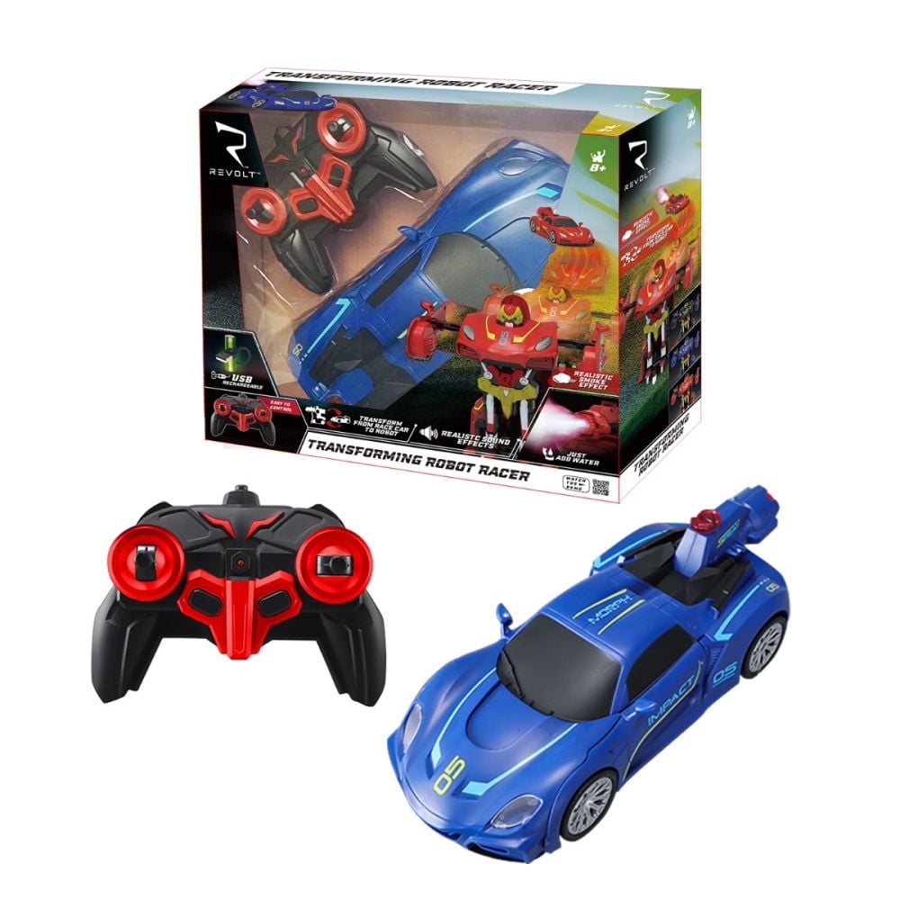 Трансформираща се количка с дистанционно Revolt Robot Racer, Синя