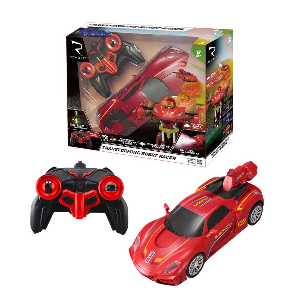 Трансформираща се количка с дистанционно Revolt Robot Racer, Червена