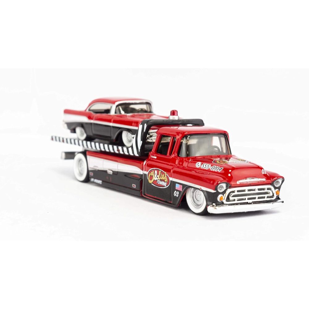 Количка Maisto, Chevrolet Bel Air с ремарке Alameda Trailer Red, 1:64