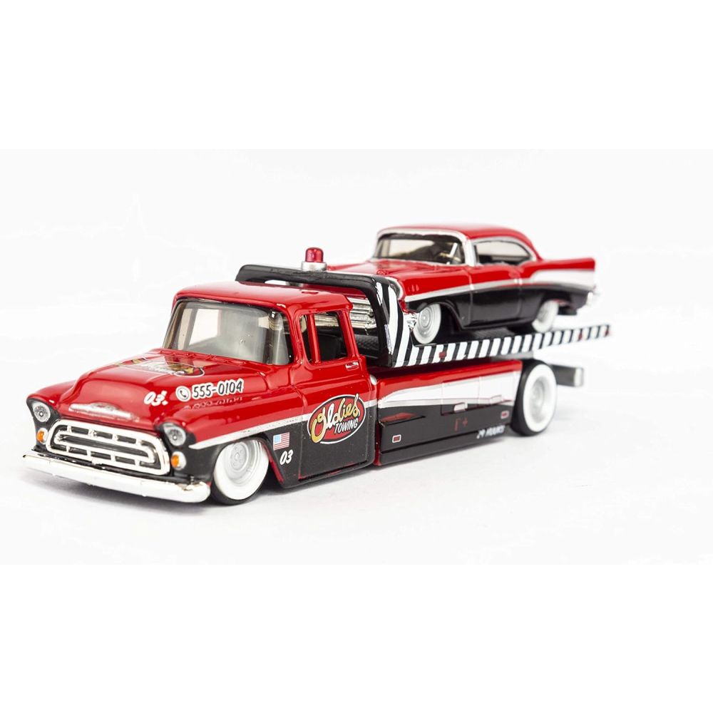 Количка Maisto, Chevrolet Bel Air с ремарке Alameda Trailer Red, 1:64