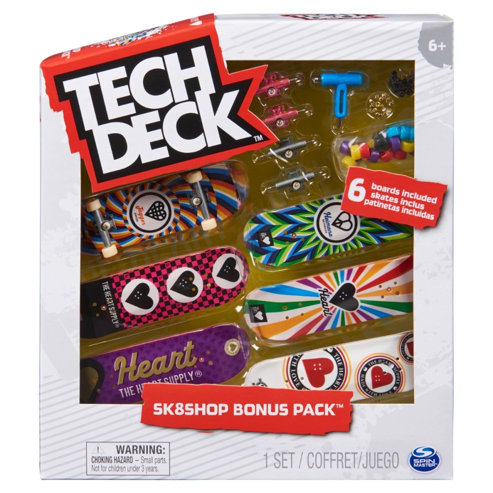 Комплект 6 мини скейтборда, Tech Deck, Bonus Pack, Heart, 20136711