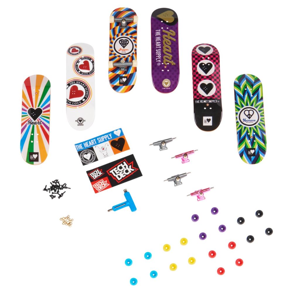 Комплект 6 мини скейтборда, Tech Deck, Bonus Pack, Heart, 20136711