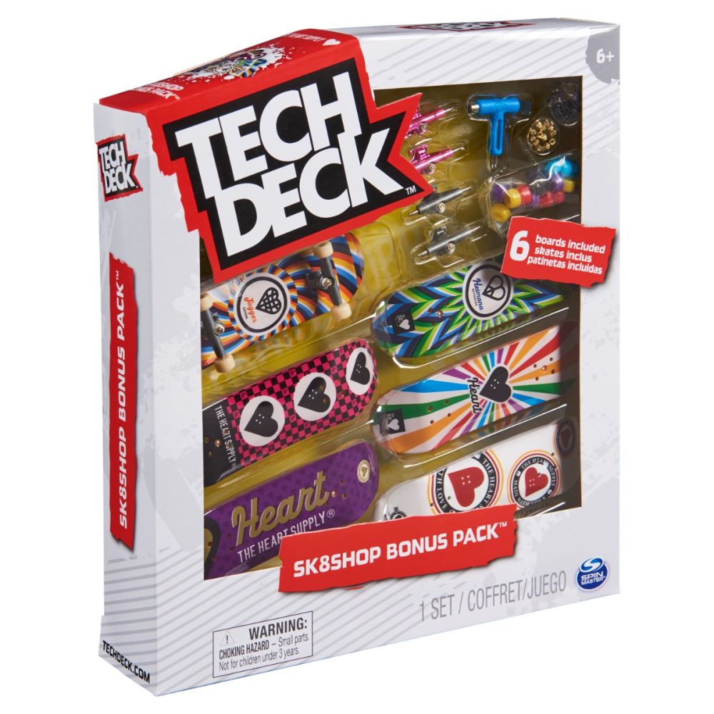 Комплект 6 мини скейтборда, Tech Deck, Bonus Pack, Heart, 20136711