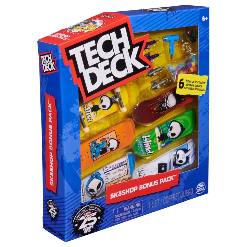 Комплект 6 мини скейтборда, Tech Deck, Bonus Pack, Blind, 20140840
