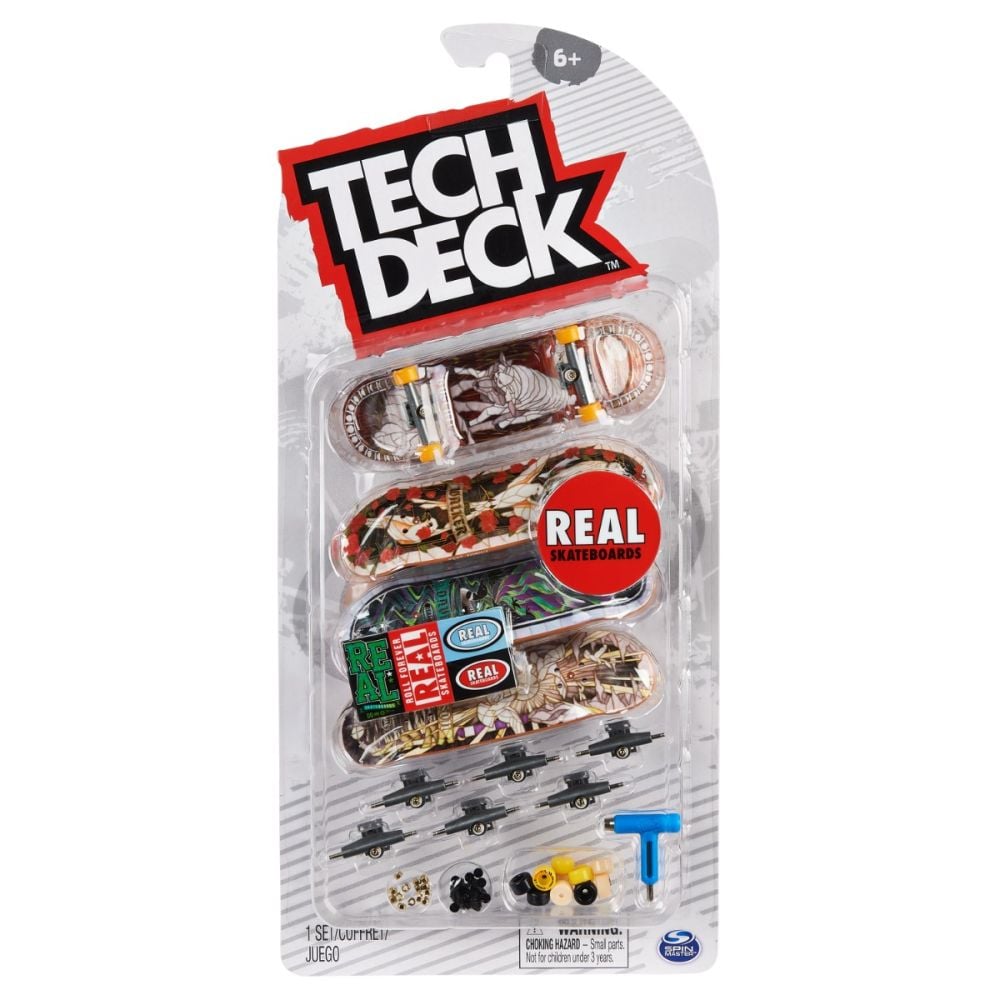 Комплект мини дъска скейтборд Tech Deck, 4 бр., Real, 20140753