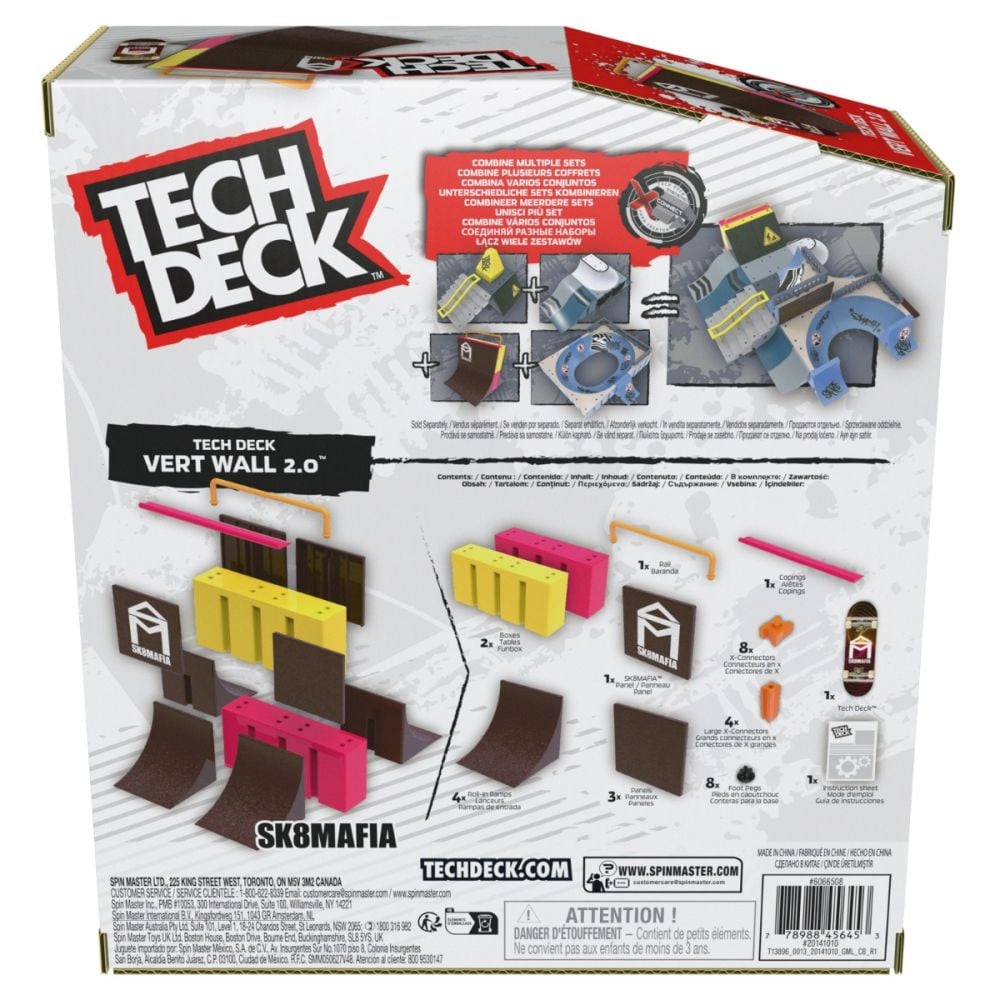 Комплект мини скейтборд с рампа, Tech Deck, Sk8Mafia Vert Wall 2, 20141010
