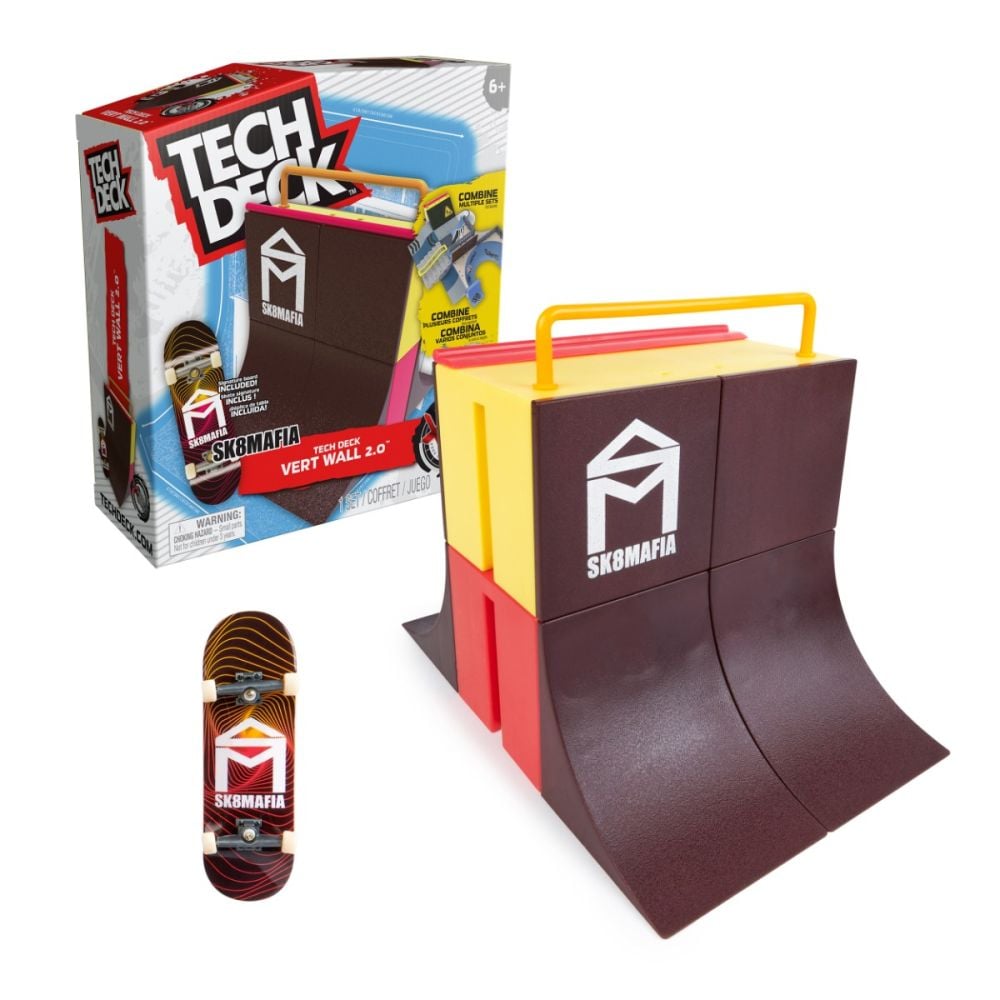 Комплект мини скейтборд с рампа, Tech Deck, Sk8Mafia Vert Wall 2, 20141010