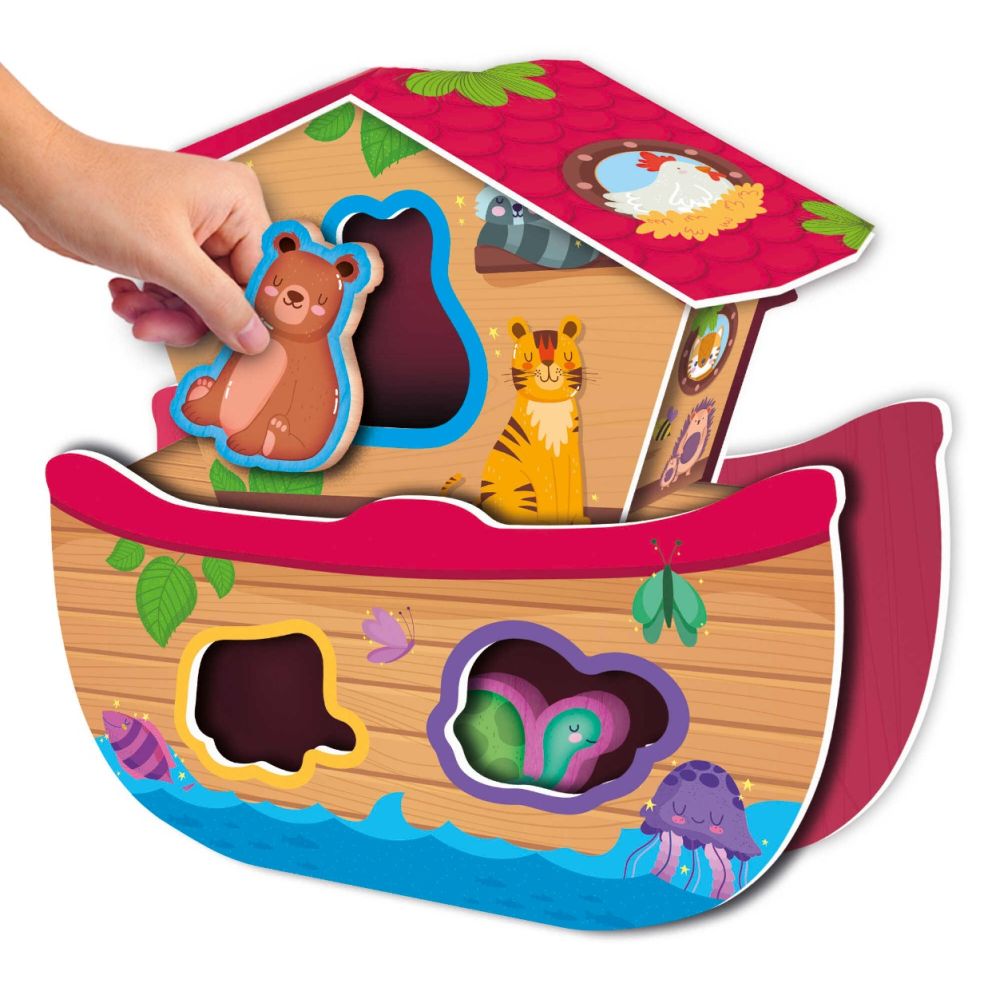 Дървен пъзел, Lisciani, Baby Montessori, Животни, 5 части