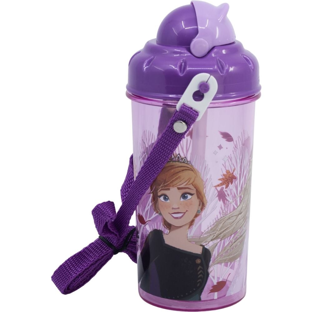 Пластмасова бутилка със сламка, Disney Frozen, 465 мл