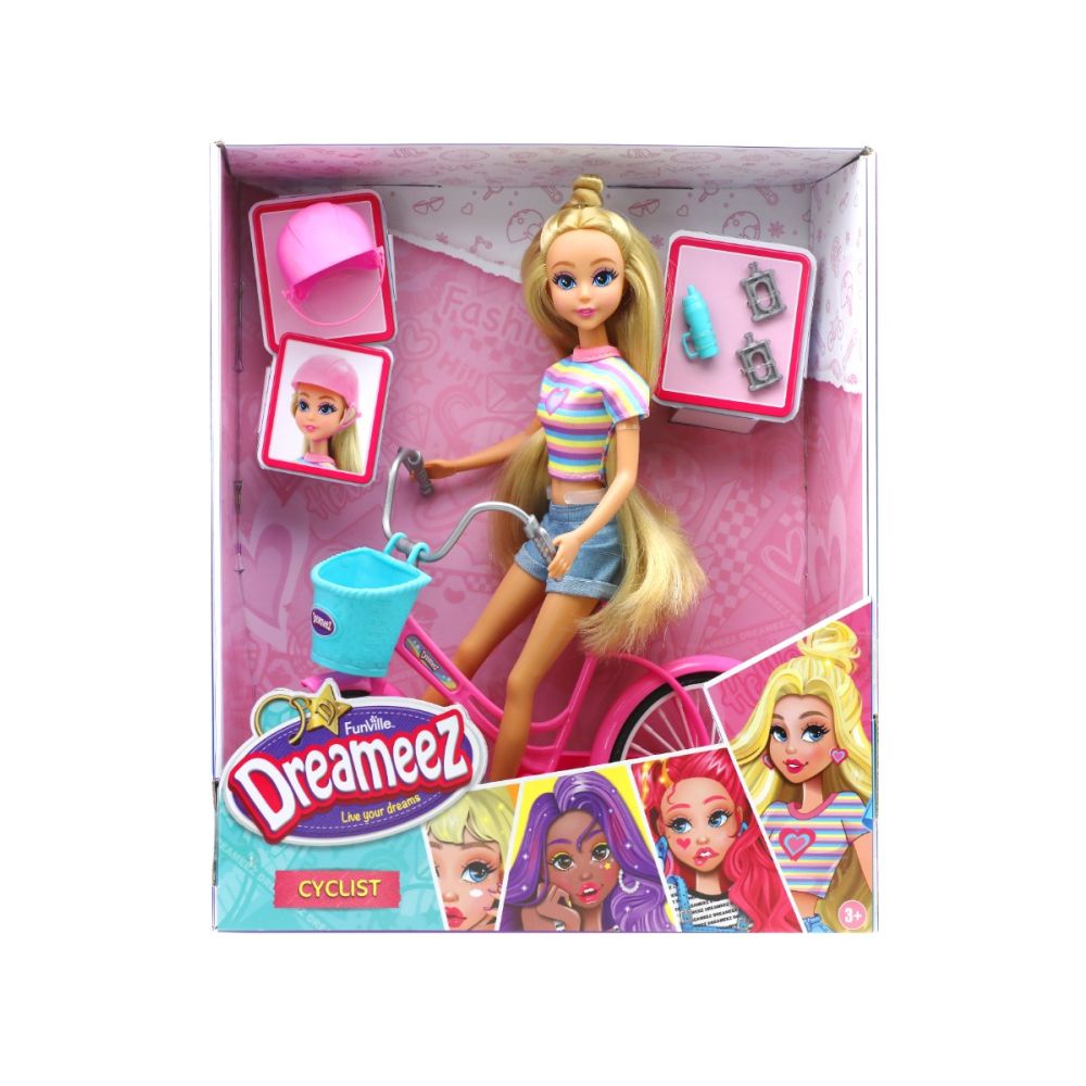 Комплект за игра с кукла и велосипед, Dreameez