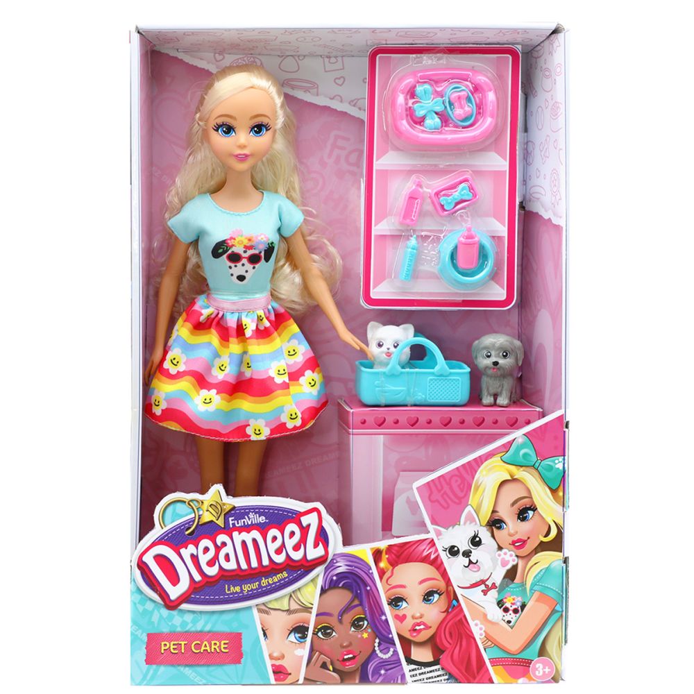 Комплект за игра с кукла и животни, Dreameez, Pet Care