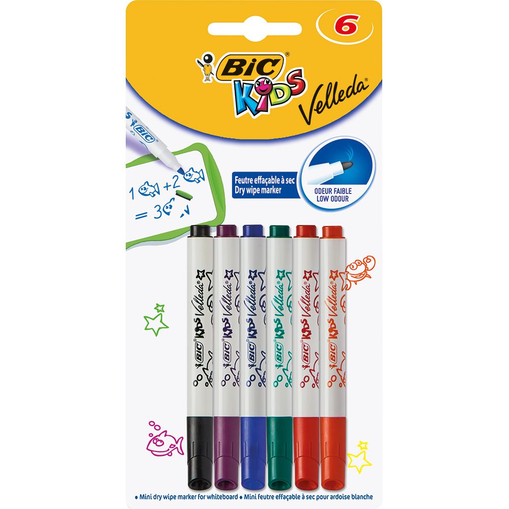 Маркери Velleda Kids Bic, 6 цвята