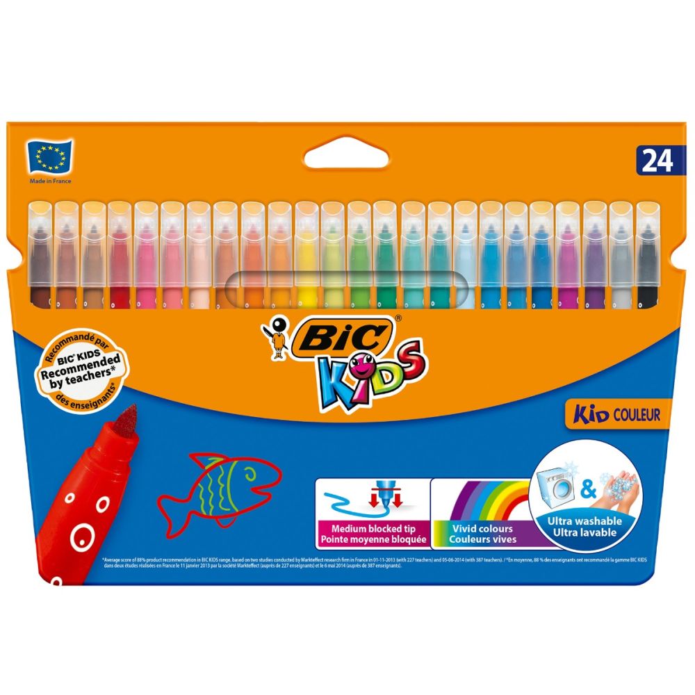 Комплект цветни флумастери Couleur Bic, P24
