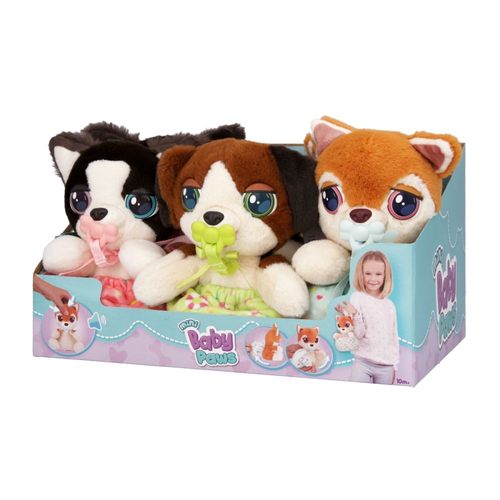 Интерактивна мини плюшена играчка, Baby Paws, Кученце, 14 см