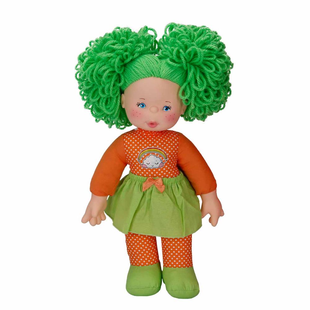 Кукла Дъга, Dollz And More, С зелена коса, 35 см