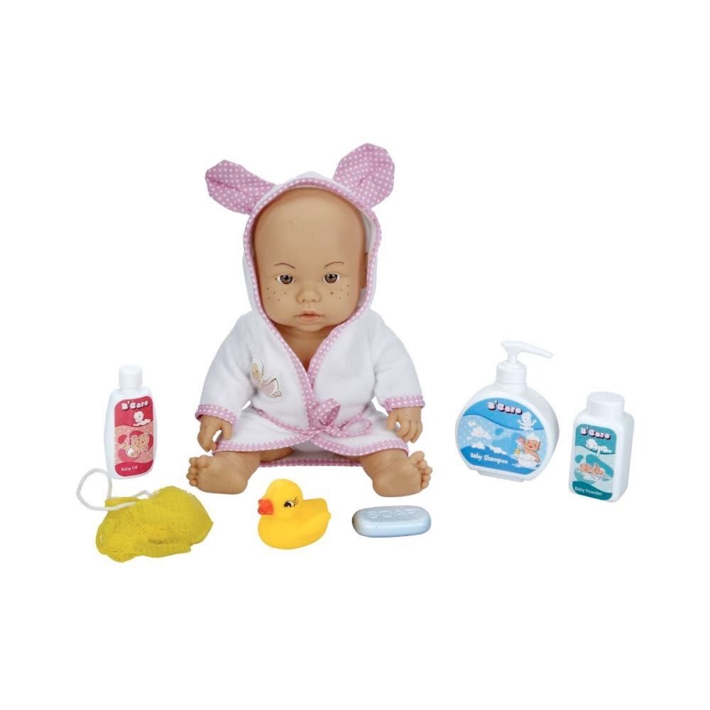 Кукла бебе, Bebelou, Dollzn More, Време за къпане, 35 см, розово