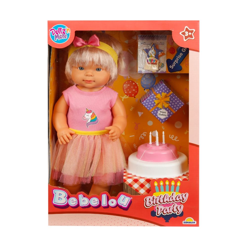 Парти комплект с кукла Bebelou, Dollz And More, и розовата пола, 40см