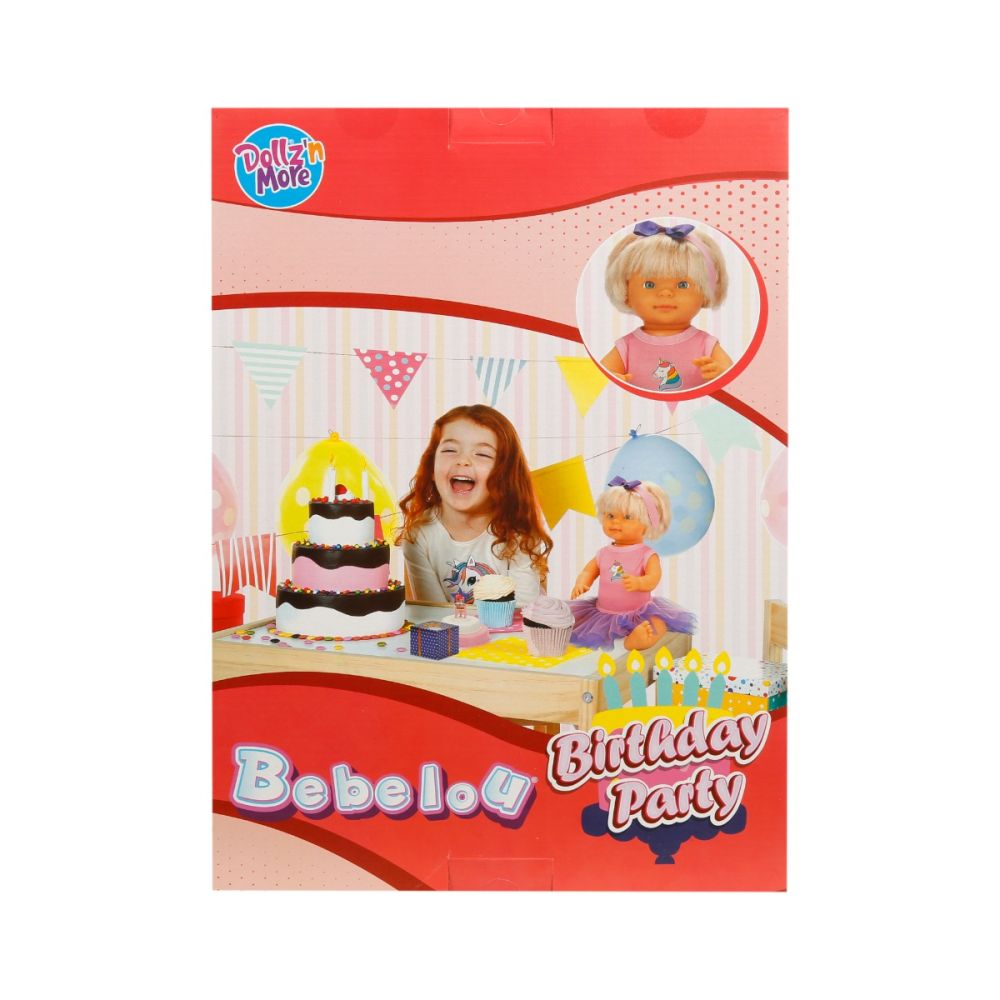 Парти комплект с кукла Bebelou, Dollz And More, и лилава пола, 40см
