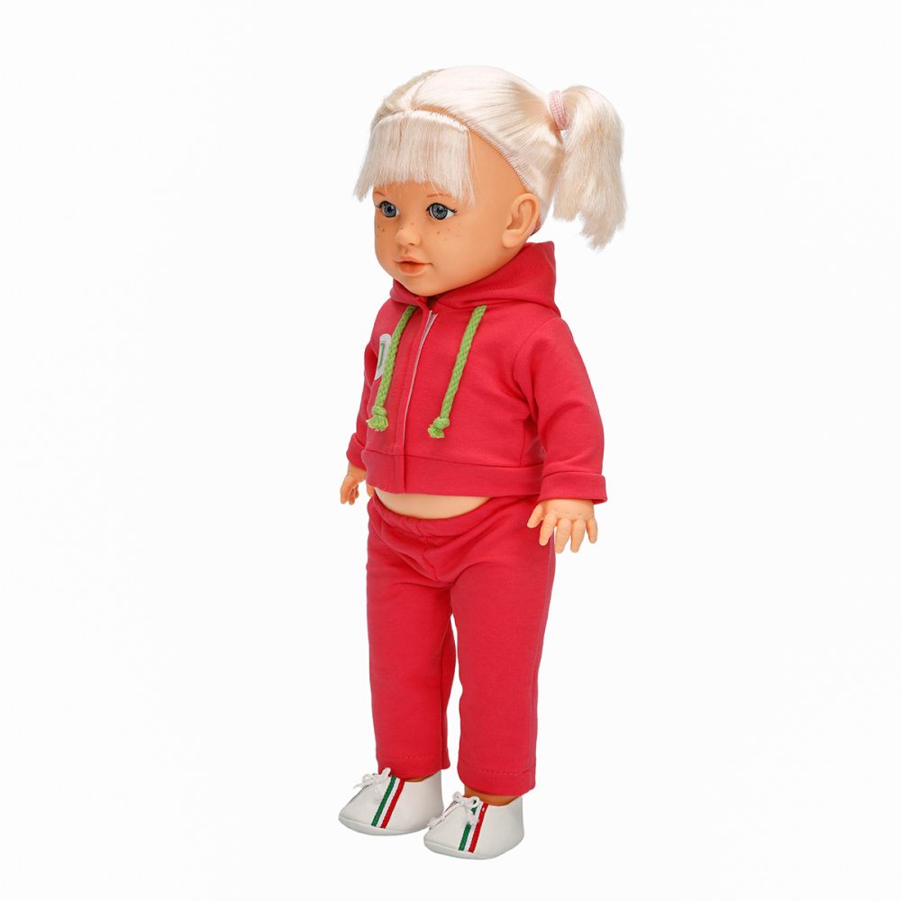 Кукла Тина в спортен тоалет, Dollz And More, Тъмно розово, 45см