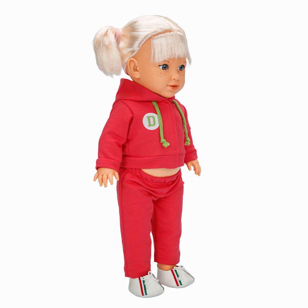 Кукла Тина в спортен тоалет, Dollz And More, Тъмно розово, 45см