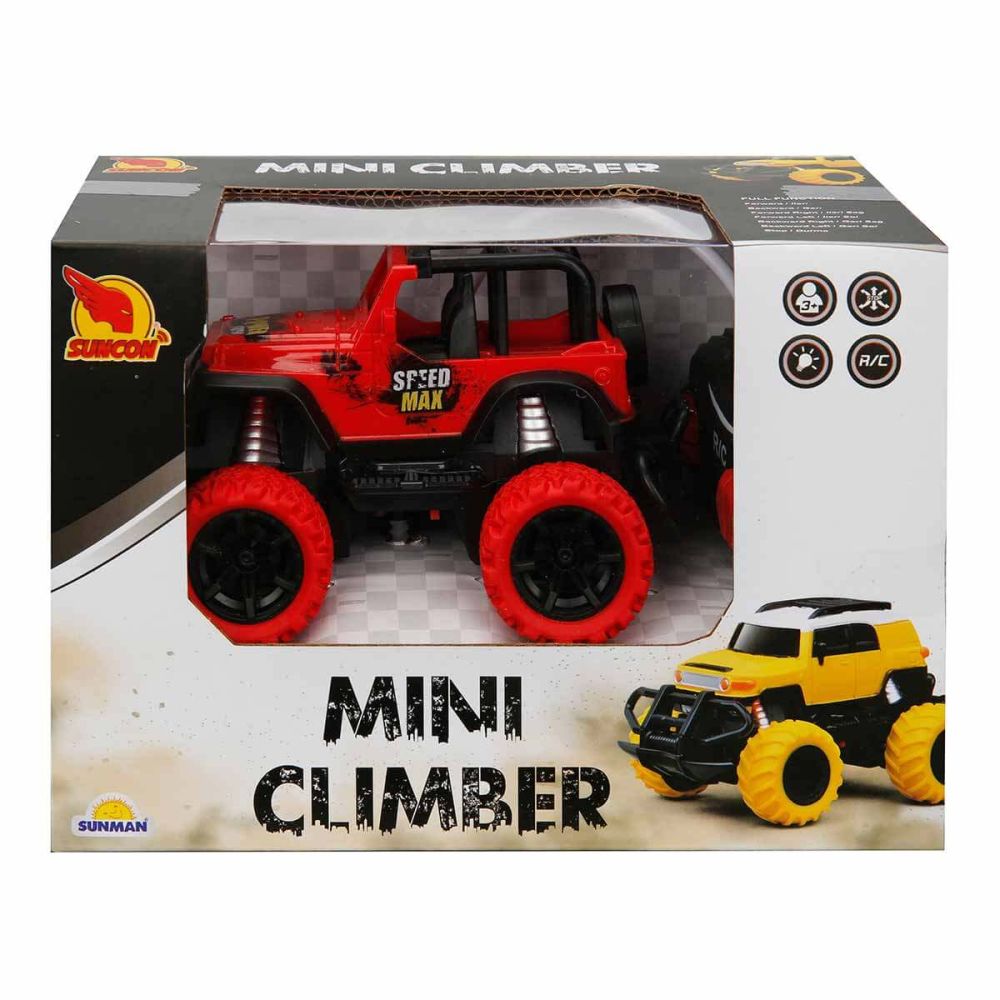 Количка с дистанционно, Червен мини джип без брезент, Suncon, 1:43