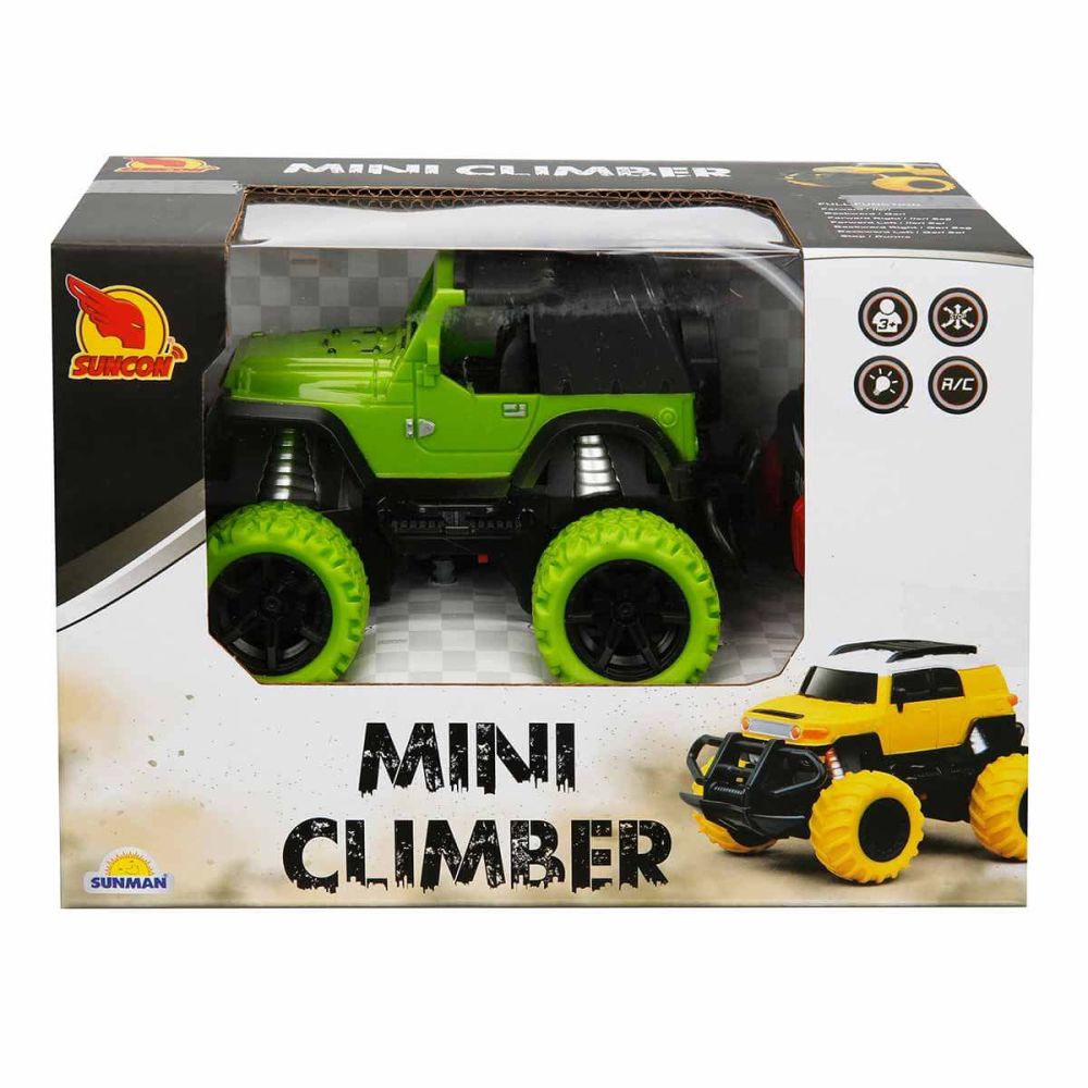 Количка с дистанционно, Зелен мини джип с брезент, Suncon, 1:43
