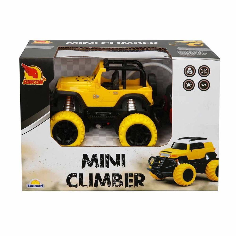 Количка с дистанционно, Жълт мини джип без брезент, Suncon, 1:43