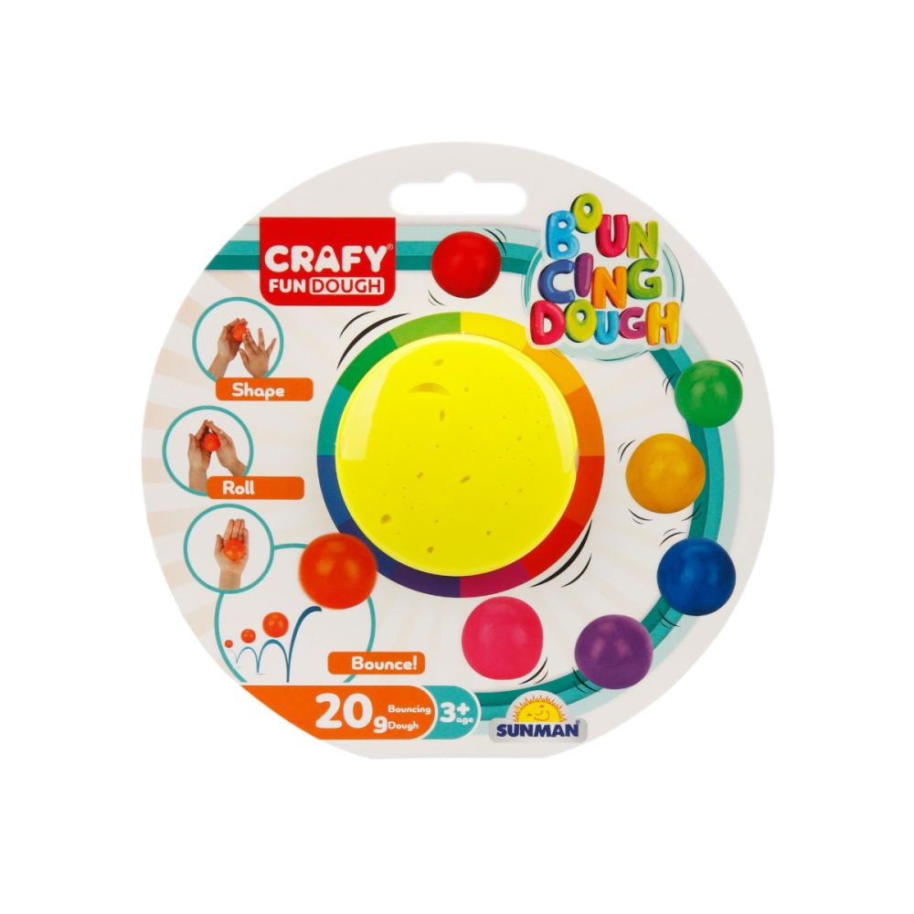Цветен пластилин, Crafy, Неоново жълт, 20гр
