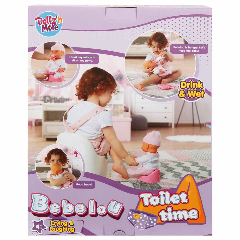 Кукла бебе Bebelou, Dollzn More, Toilet Time, 35 см, розово