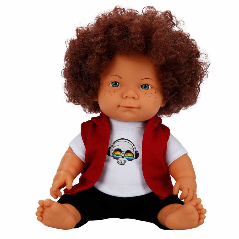 Кукла Curly, Dollz And More, Облечен в тениска с череп, 35 см
