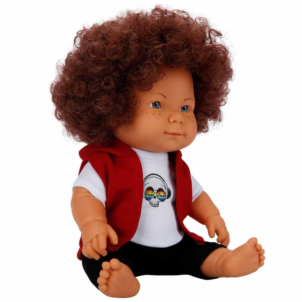 Кукла Curly, Dollz And More, Облечен в тениска с череп, 35 см