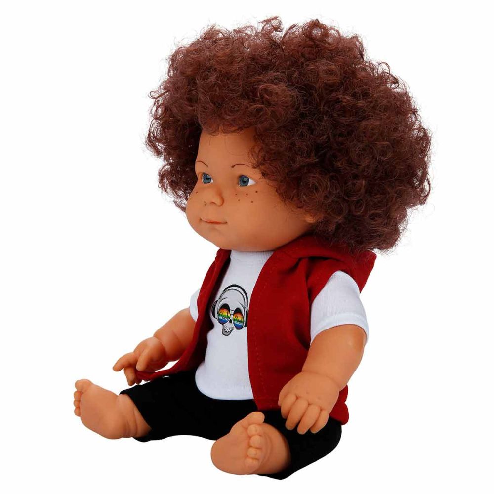 Кукла Curly, Dollz And More, Облечен в тениска с череп, 35 см