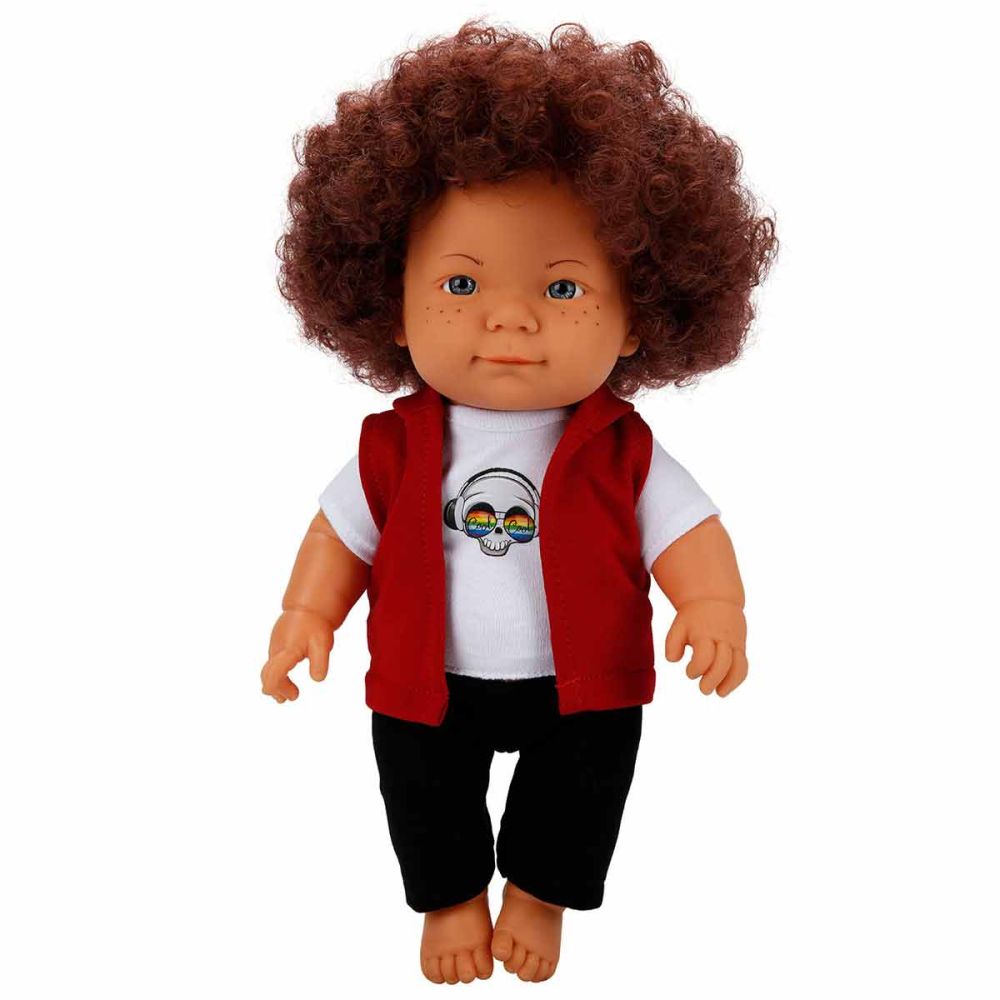 Кукла Curly, Dollz And More, Облечен в тениска с череп, 35 см