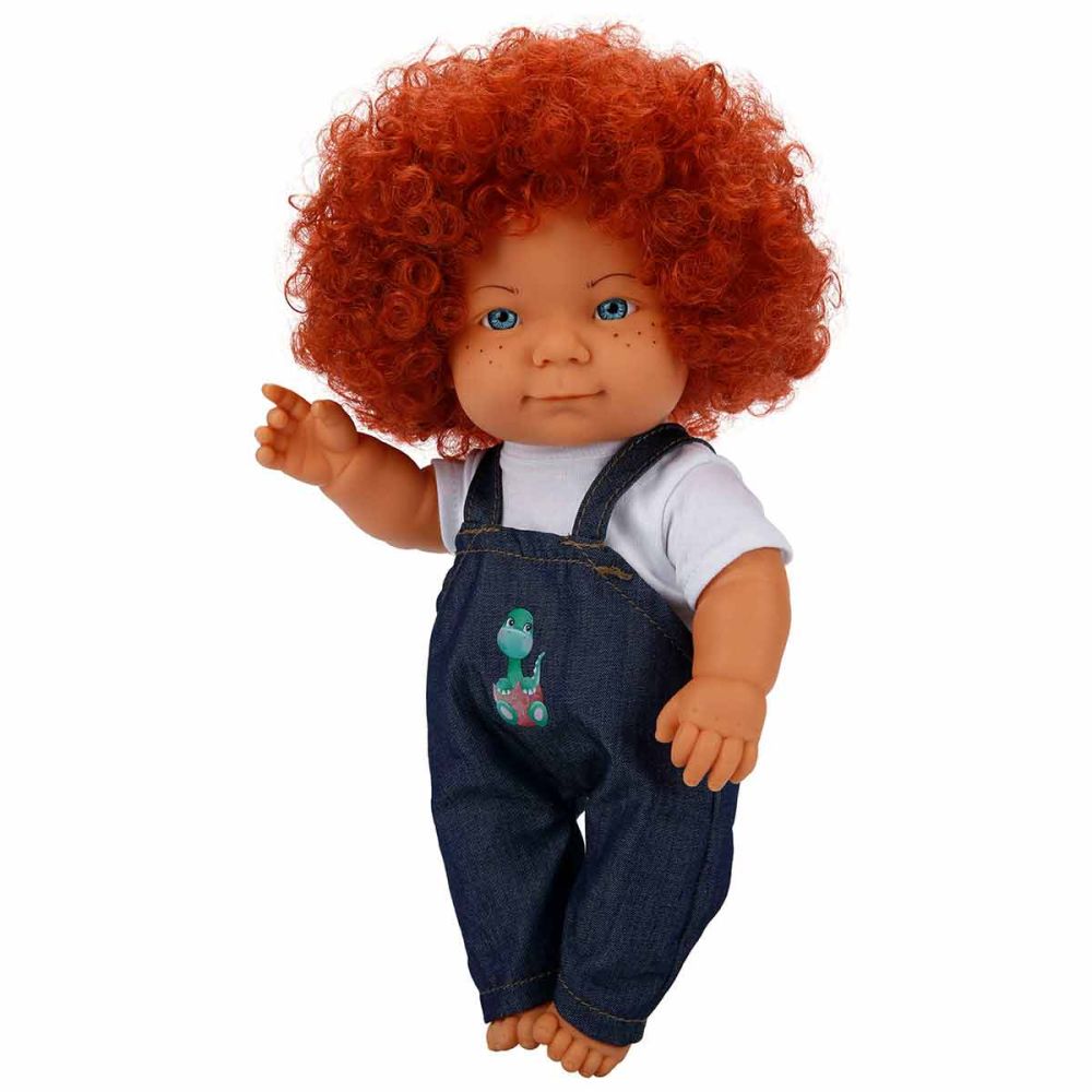 Кукла Curly, Dollz And More, Облечен с гащеризон със  зелен динозавър, 35 см
