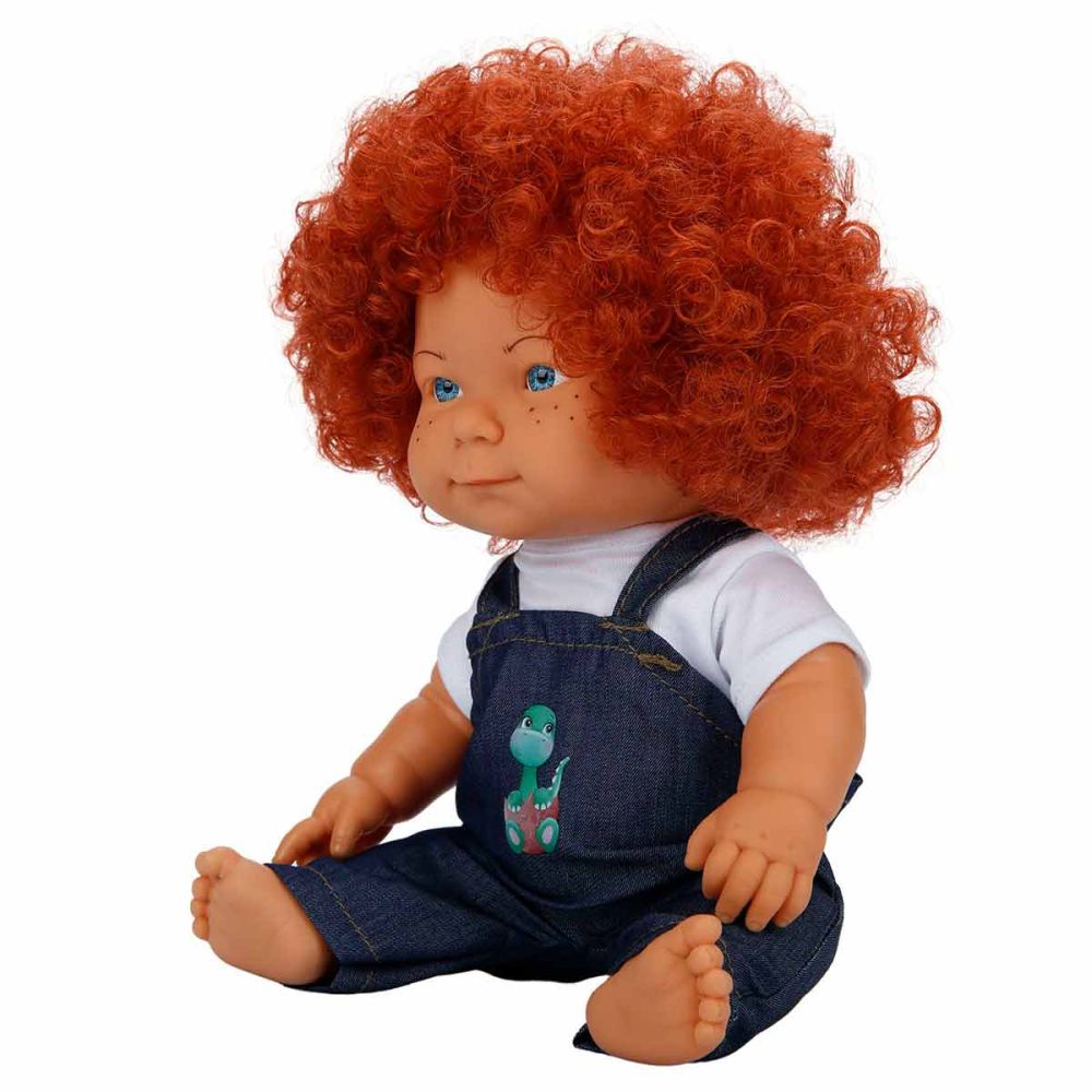 Кукла Curly, Dollz And More, Облечен с гащеризон със  зелен динозавър, 35 см