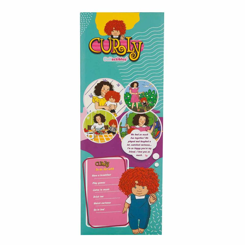 Кукла Curly, Dollz And More, Облечен с гащеризон със  зелен динозавър, 35 см