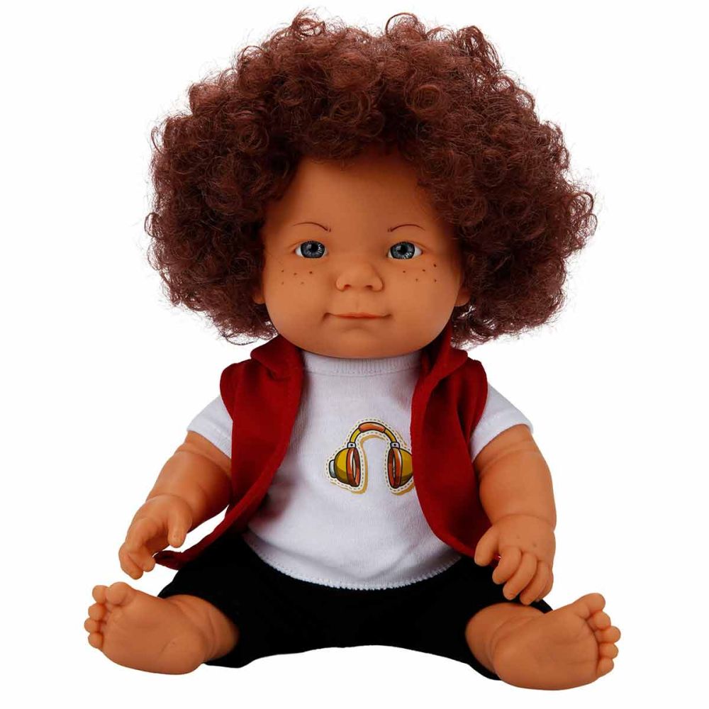 Кукла Curly, Dollz And More, Облечена с тениска със слушалки, 35 см