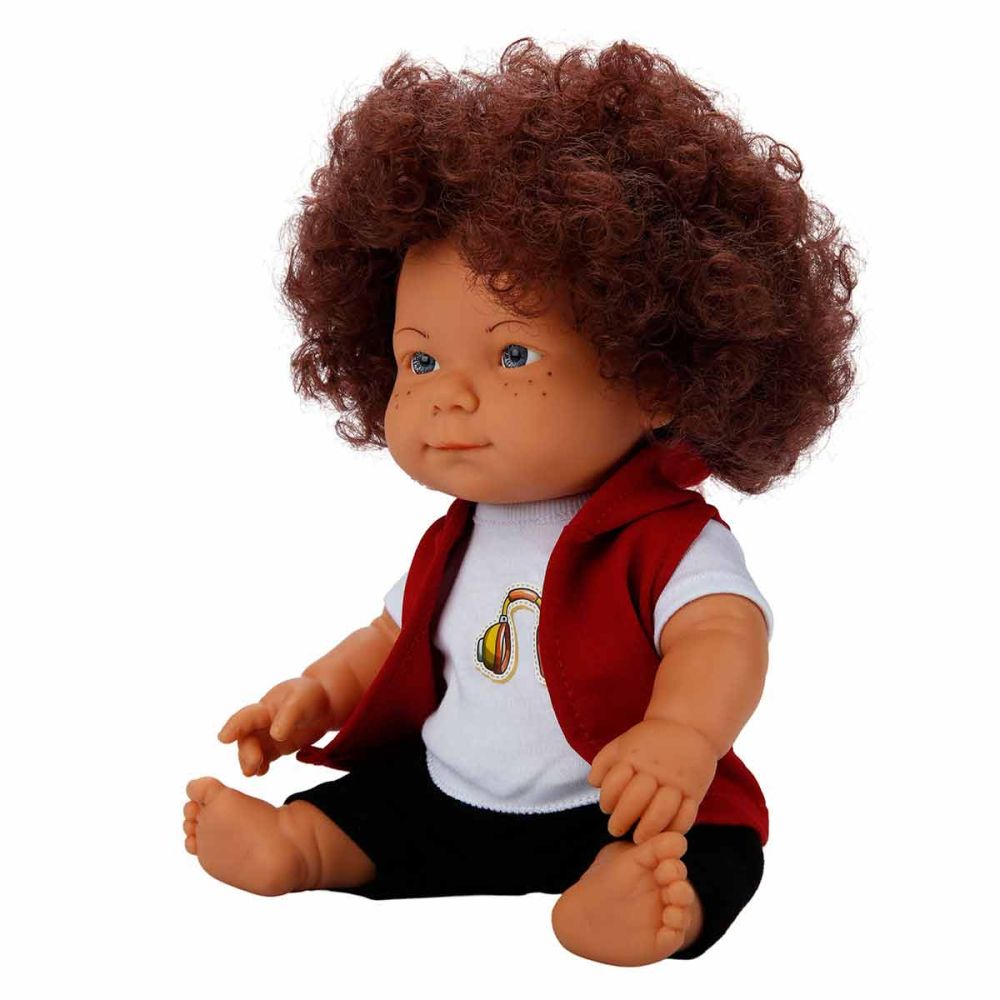Кукла Curly, Dollz And More, Облечена с тениска със слушалки, 35 см
