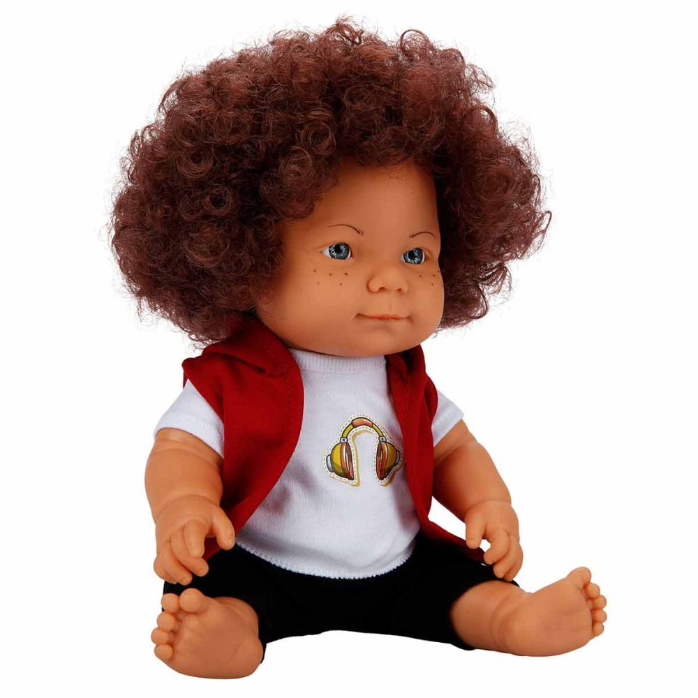 Кукла Curly, Dollz And More, Облечена с тениска със слушалки, 35 см