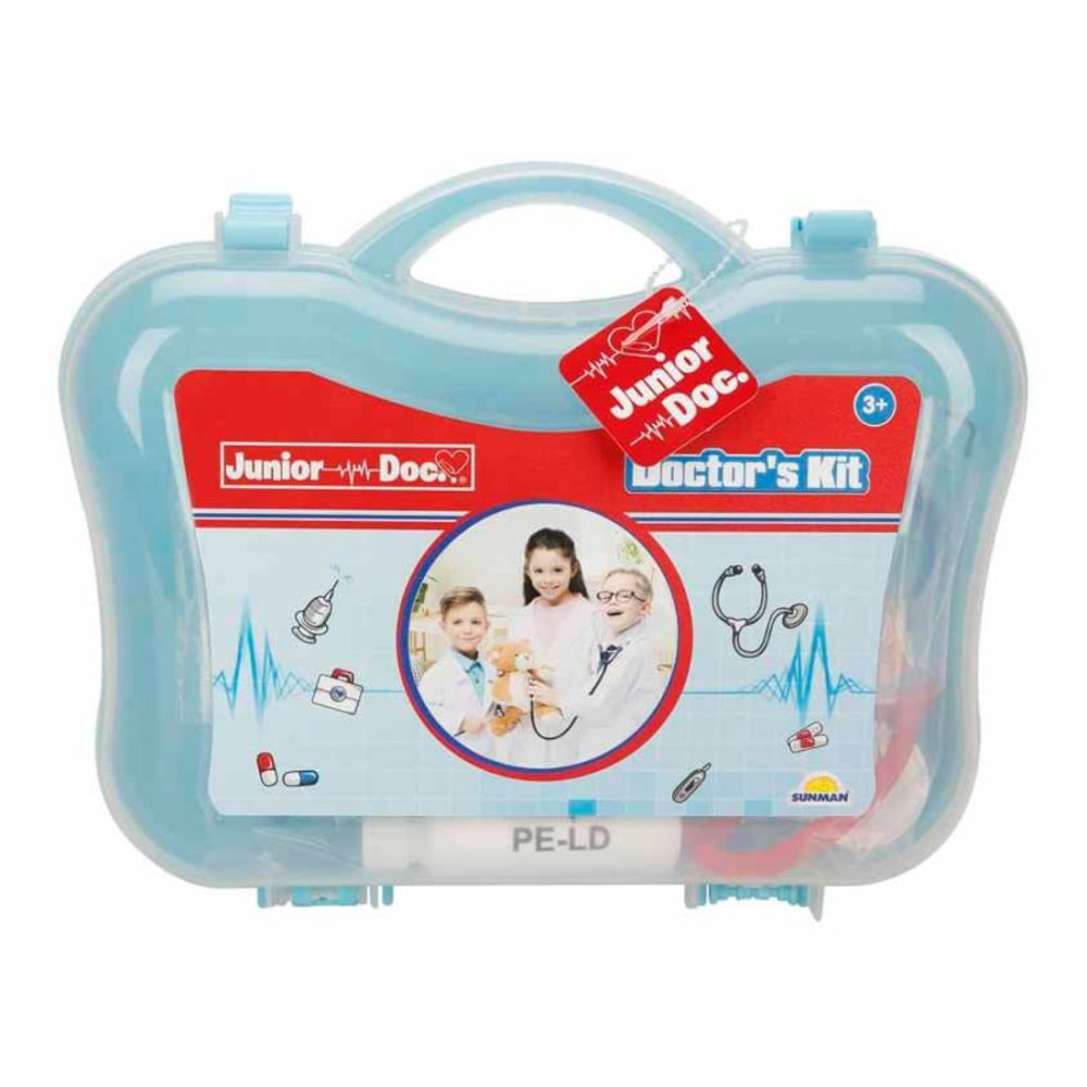Комплект за игра в чантичка, Junior Doc, Докторски комплект, Син