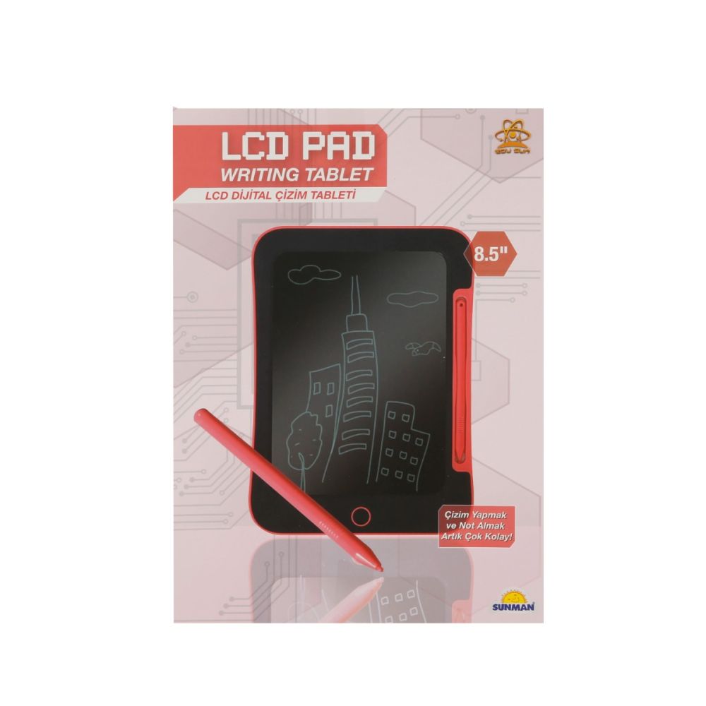 Цифров таблет LCD, за писане и рисуване, Edu Sun, 8.5 инча, Черно-Червен