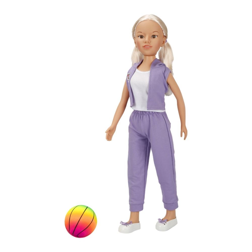 Кукла Клара в спортен тоалет, Dollz And More, Виолетов, 80 см