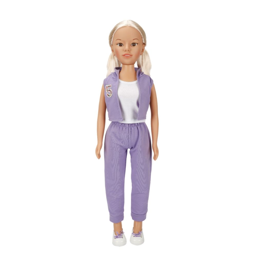 Кукла Клара в спортен тоалет, Dollz And More, Виолетов, 80 см