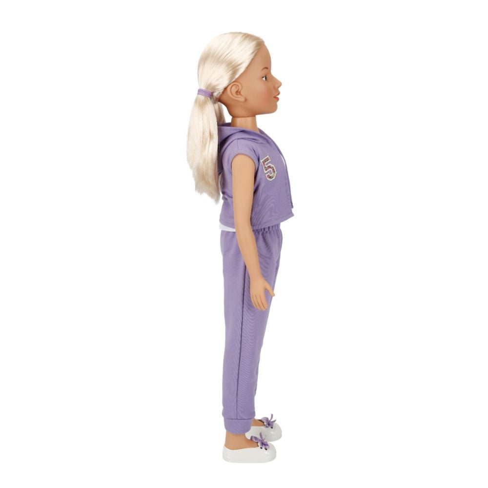 Кукла Клара в спортен тоалет, Dollz And More, Виолетов, 80 см