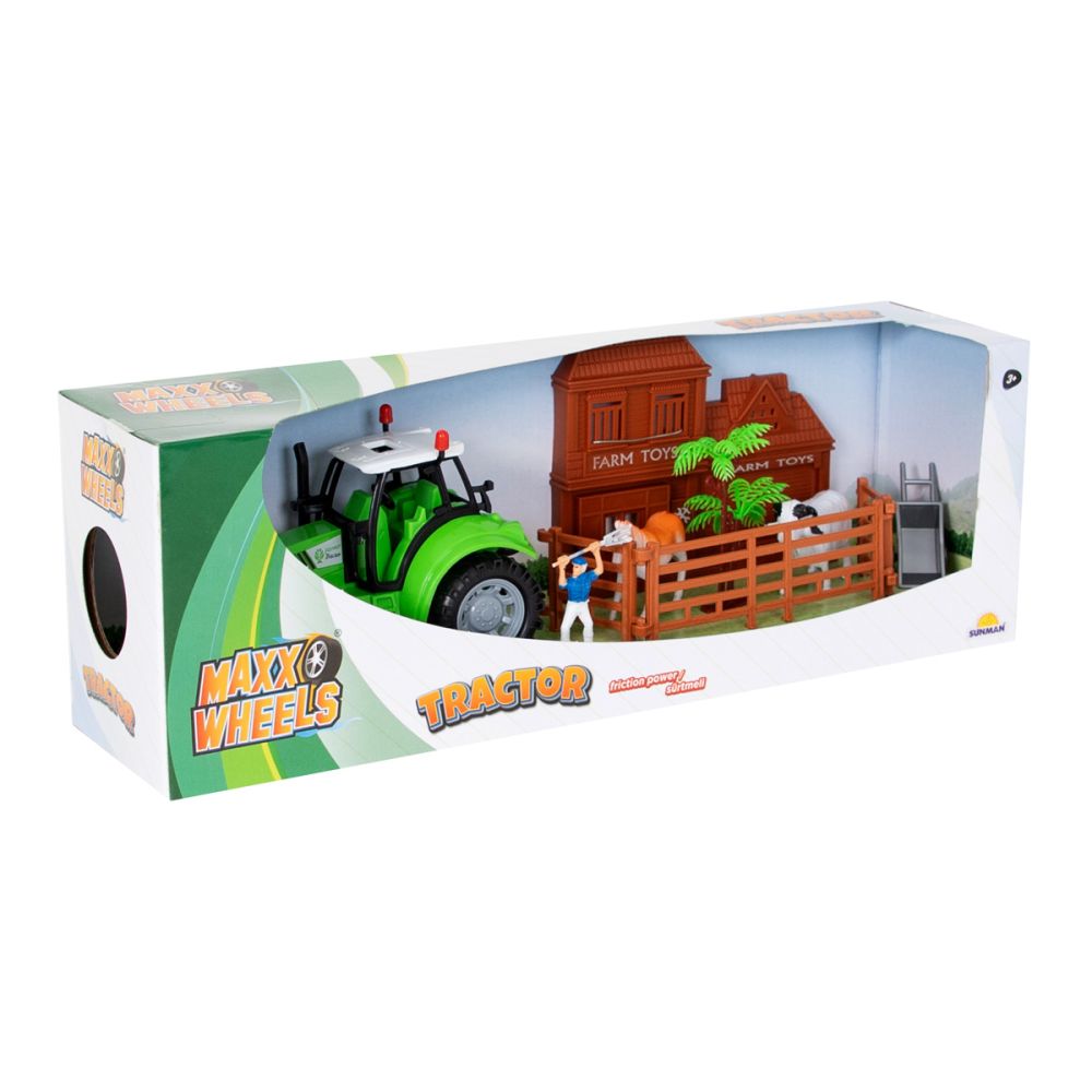 Комплект за игра трактор и мини ферма, Maxx Wheels, Farmer Toys
