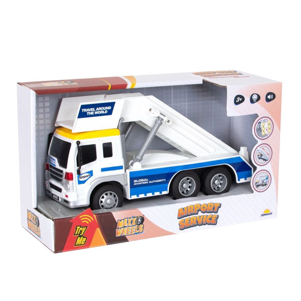 Количка за качване на пътници в самолет Maxx Wheels, със светлини и звуци, 1:16