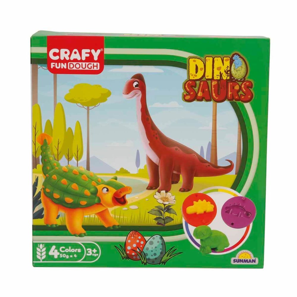 Комплект за моделиране с динозаври, Crafy, 14 части