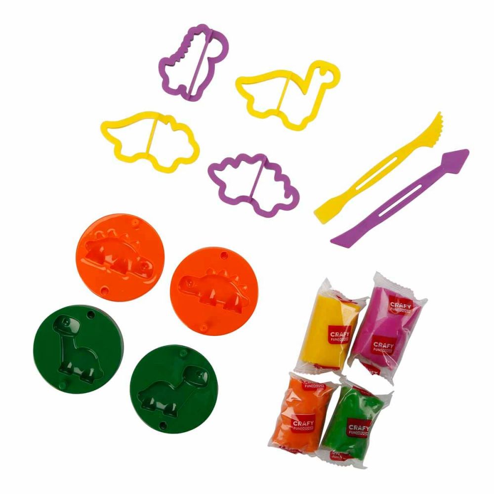 Комплект за моделиране с динозаври, Crafy, 14 части