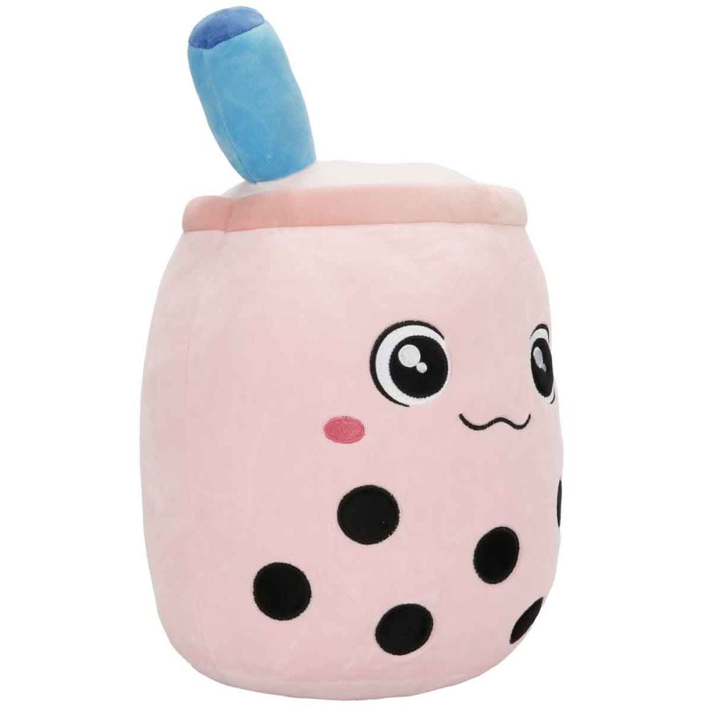 Плюшена играчка, Puffy Friends, Чаша със сламка, Розова, 35 см
