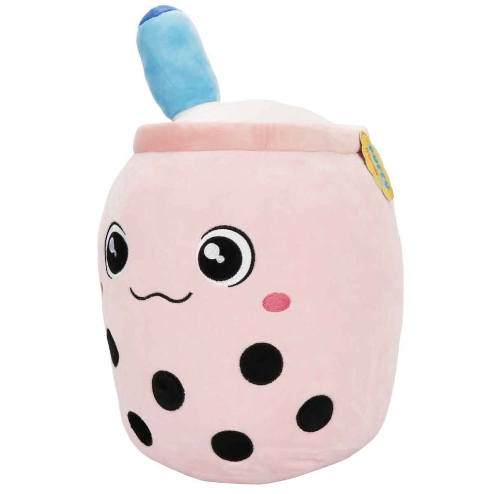 Плюшена играчка, Puffy Friends, Чаша със сламка, Розова, 35 см